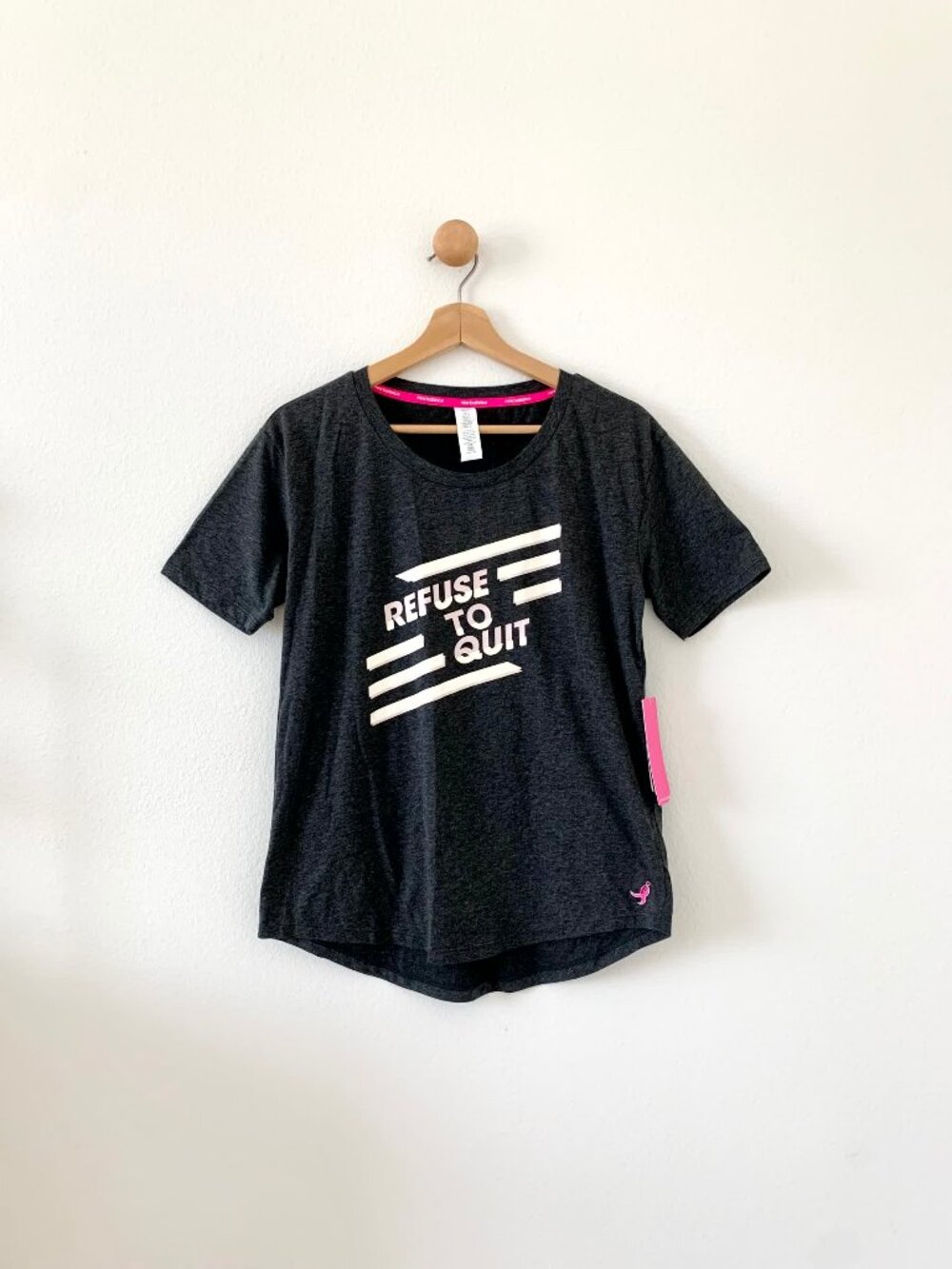 New Balance Gray Refuse to Quit Short Sleeves Tee Shirt Small